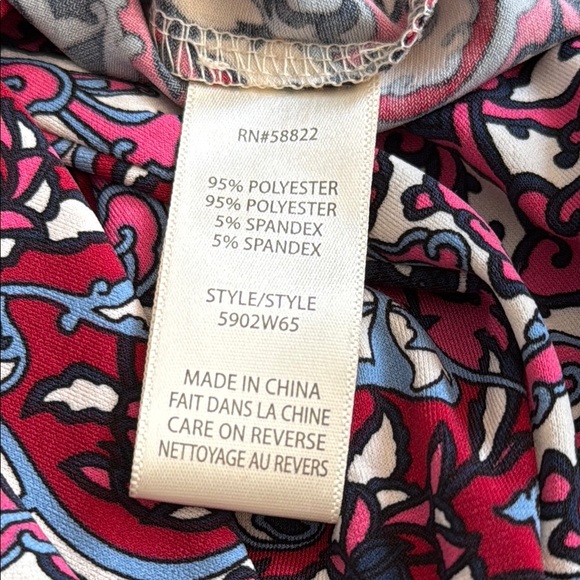 Max Studio Women’s Large Red and White Patterned Midi Dress - Picture 6 of 6